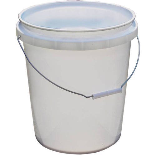 EMPTY 5 GALLON CLEAR PLASTIC PAIL & LID